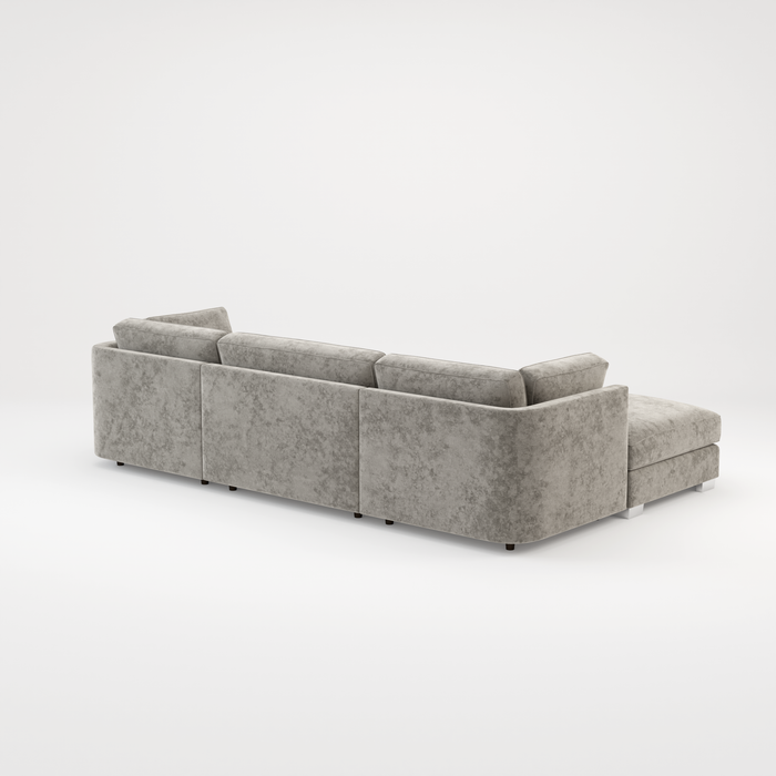 Bishop U Shape Scatter back Corner Sofa Set In Truffle Or Platinum Grey Fabric