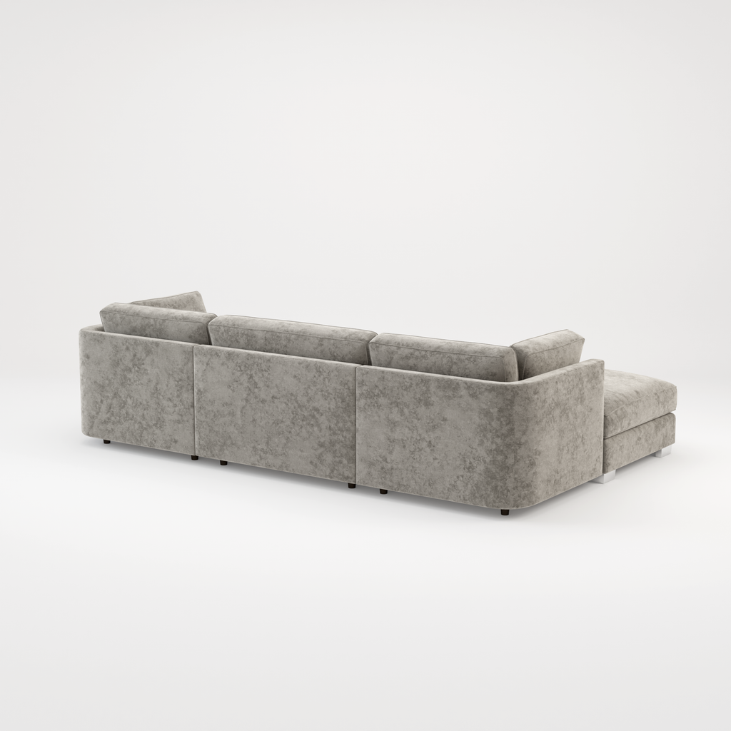Bishop U Shape Scatter back Corner Sofa Set In Truffle Or Platinum Grey Fabric
