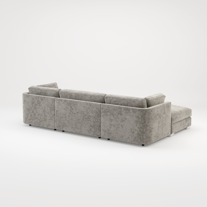 Bishop U Shape Scatter back Corner Sofa Set In Truffle Or Platinum Grey Fabric