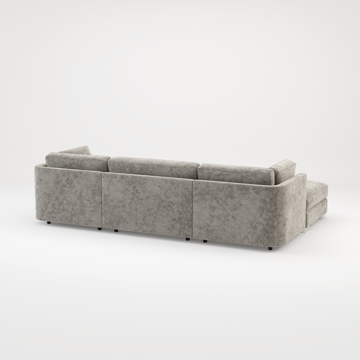 Bishop U Shape Scatter back Corner Sofa Set In Truffle Or Platinum Grey Fabric