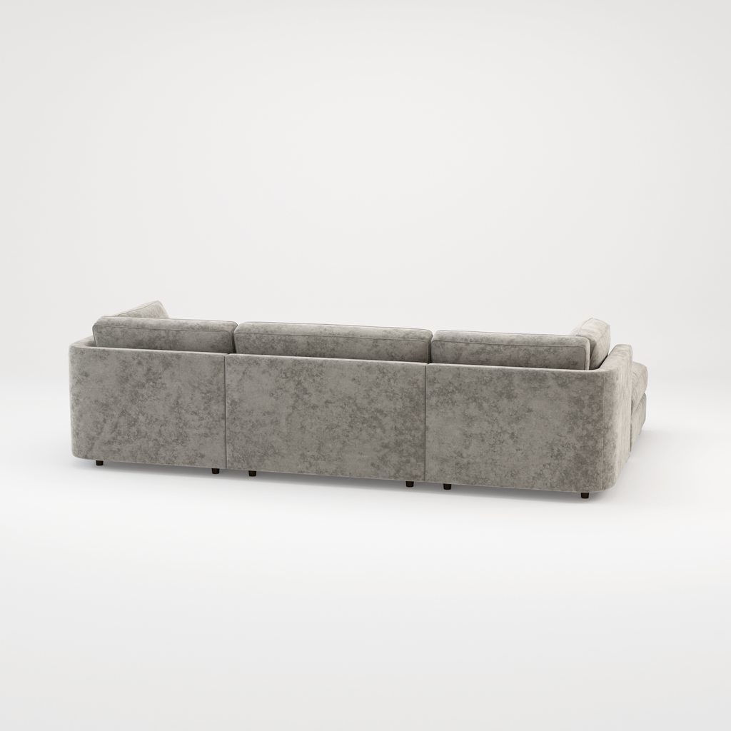 Bishop U Shape Scatter back Corner Sofa Set In Truffle Or Platinum Grey Fabric