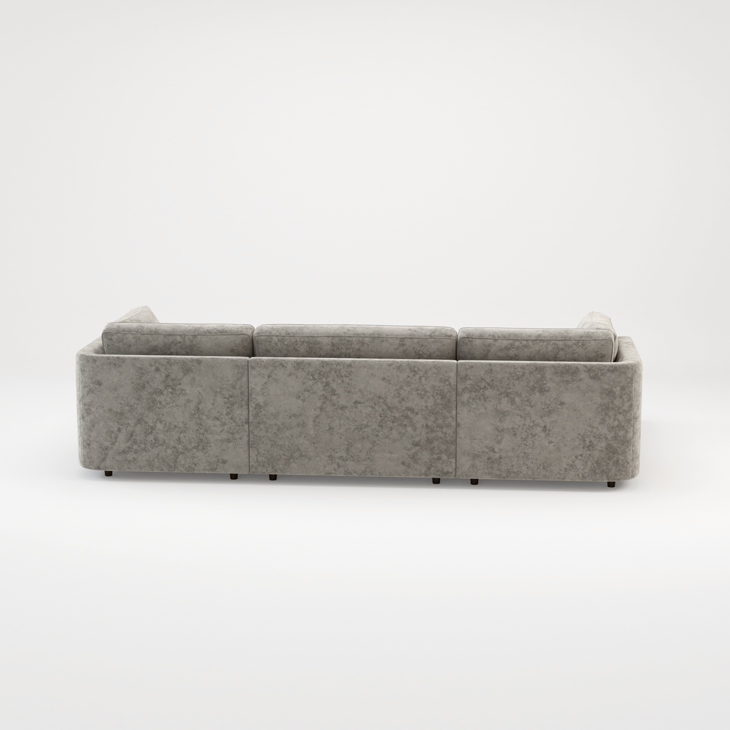 Bishop U Shape Scatter back Corner Sofa Set In Truffle Or Platinum Grey Fabric