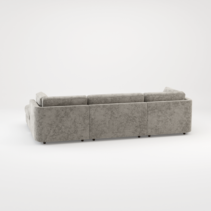 Bishop U Shape Scatter back Corner Sofa Set In Truffle Or Platinum Grey Fabric