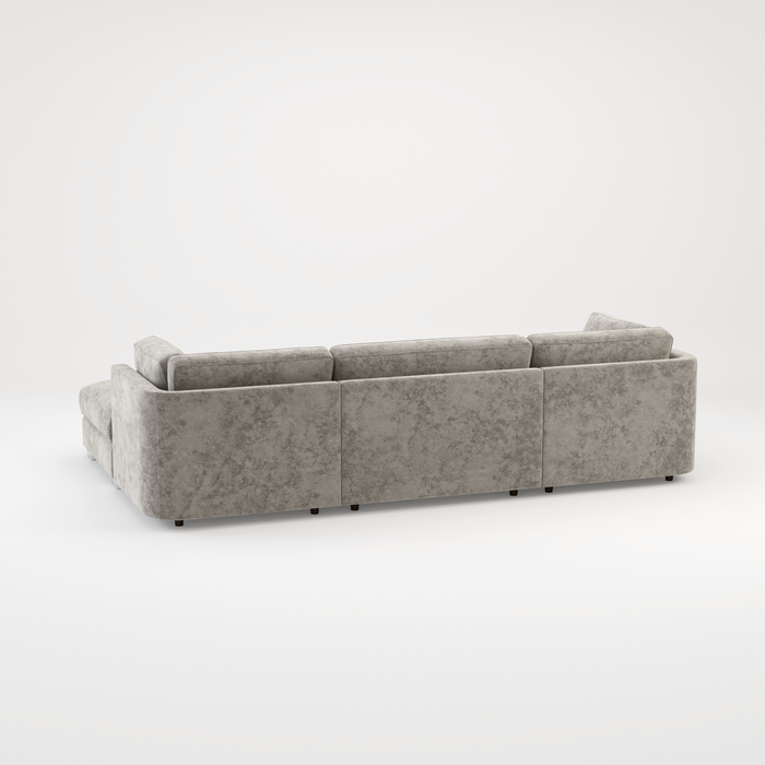 Bishop U Shape Scatter back Corner Sofa Set In Truffle Or Platinum Grey Fabric