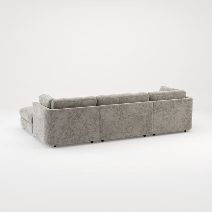 Bishop U Shape Scatter back Corner Sofa Set In Truffle Or Platinum Grey Fabric