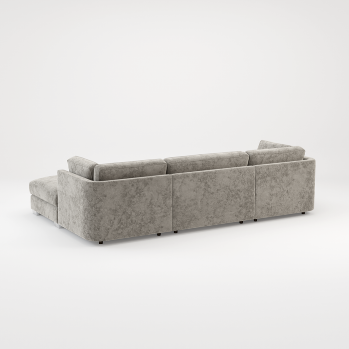 Bishop U Shape Scatter back Corner Sofa Set In Truffle Or Platinum Grey Fabric