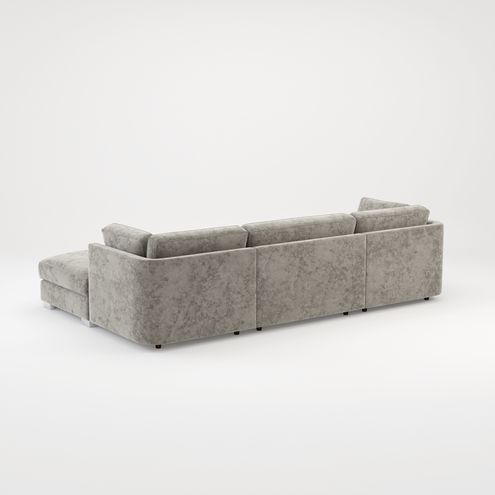 Bishop U Shape Scatter back Corner Sofa Set In Truffle Or Platinum Grey Fabric