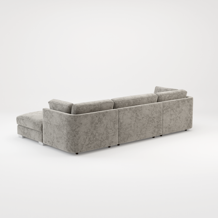 Bishop U Shape Scatter back Corner Sofa Set In Truffle Or Platinum Grey Fabric