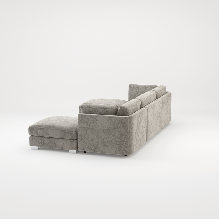 Bishop U Shape Scatter back Corner Sofa Set In Truffle Or Platinum Grey Fabric