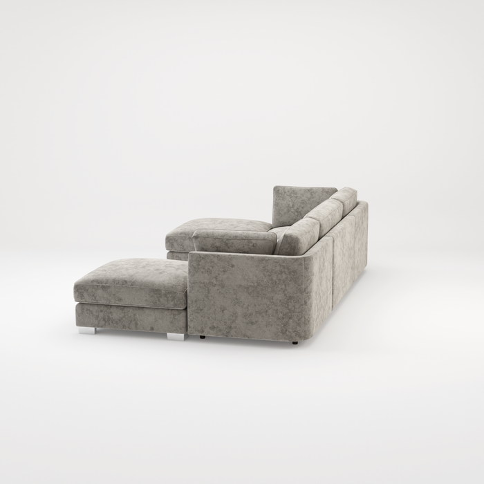 Bishop U Shape Scatter back Corner Sofa Set In Truffle Or Platinum Grey Fabric