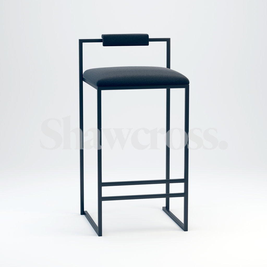 Freda Metal black velvet bar stool