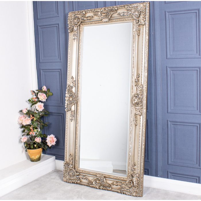 Carved Louis French Champagne ornate Full Length lean to Mirror