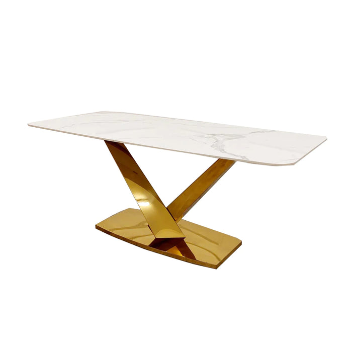 Gold Valeo ceramic Dining Table 1.8m x 90cm