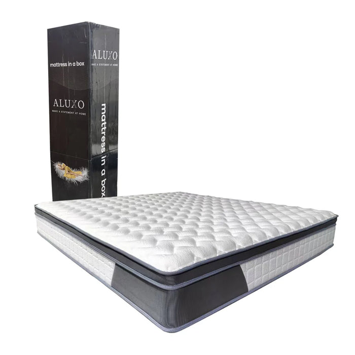 Aluxo Oasis 2000 Pocket Memory Pillow Top Mattress in a box