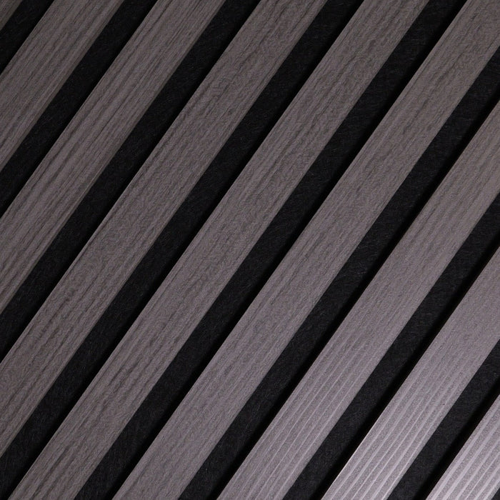 Light Grey Acoustic Premium slatted wooden felt back wall Panels 2400mm x 600mm - x1 Panel