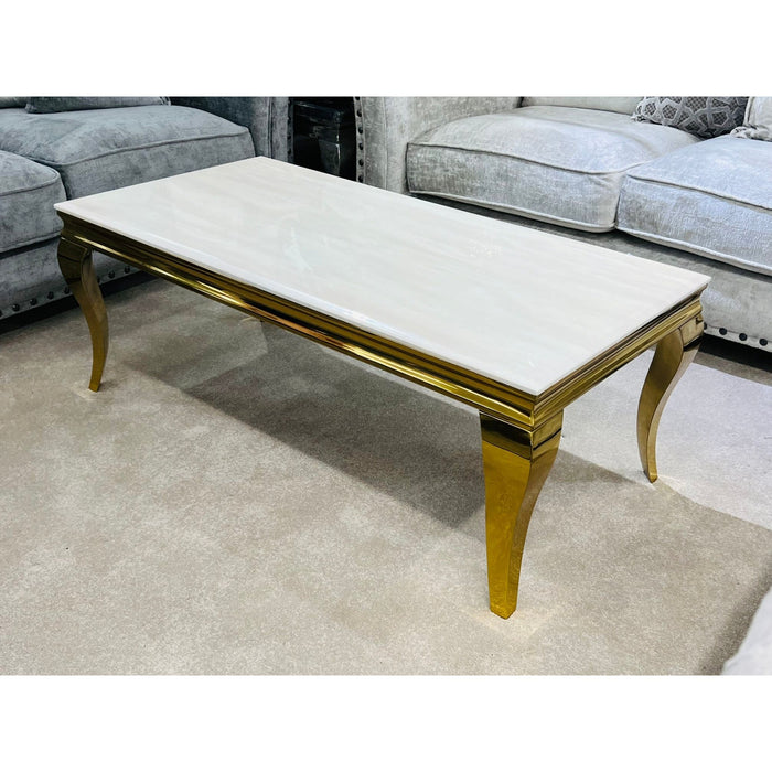 Louis Cream & Gold marble coffee table