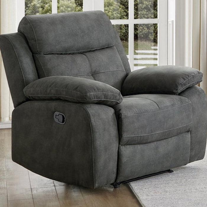 Conan Grey Fabric Manual Recliner Armchair