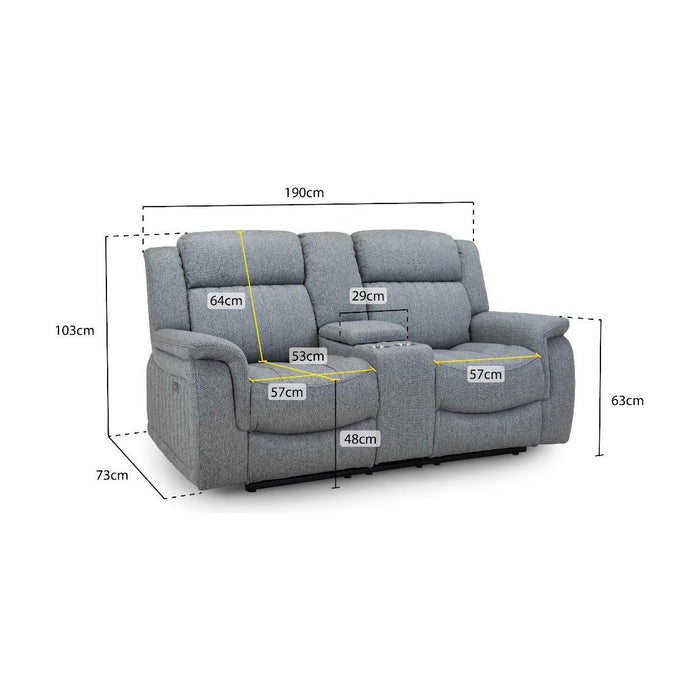 Linden Fabric Recliner 2 Seater Sofa