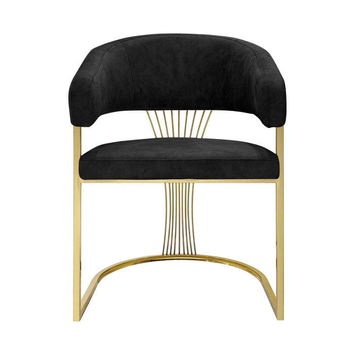 Prado black velvet gold metal frame chair
