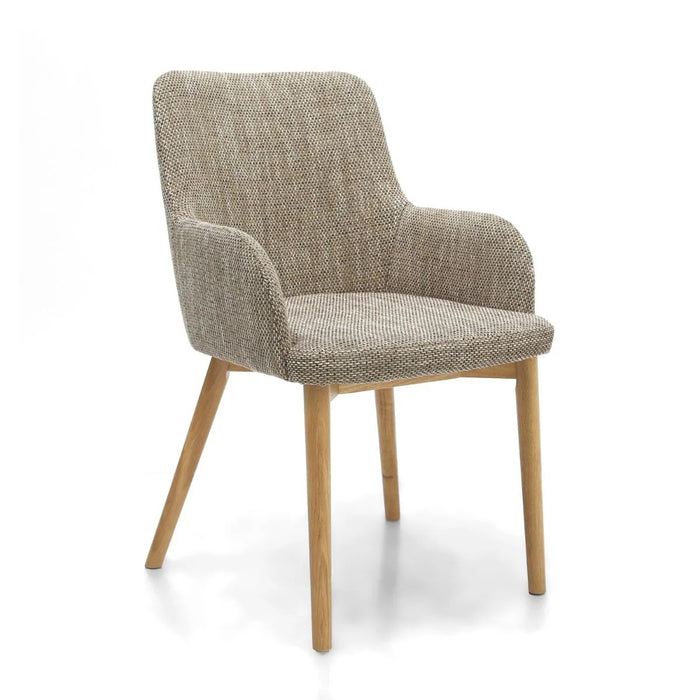 2 x Shankar Sidcup Tweed Oatmeal Dining Chairs