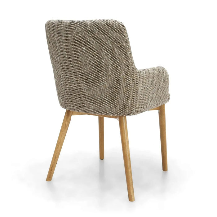 2 x Shankar Sidcup Tweed Oatmeal Dining Chairs