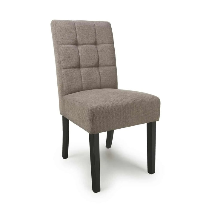 Shankar 2 X Moseley Flax Effect Light Brown Dining Chairs In Black Legs