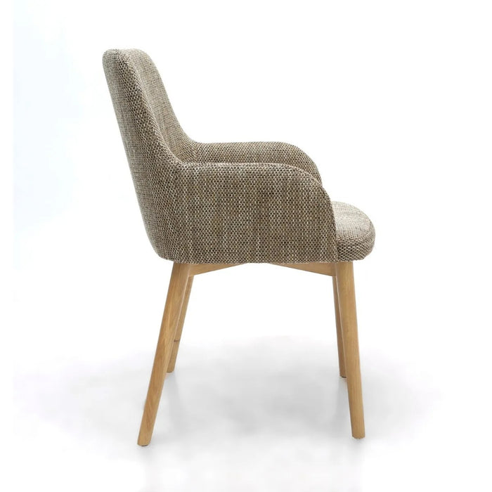 2 x Shankar Sidcup Tweed Oatmeal Dining Chairs
