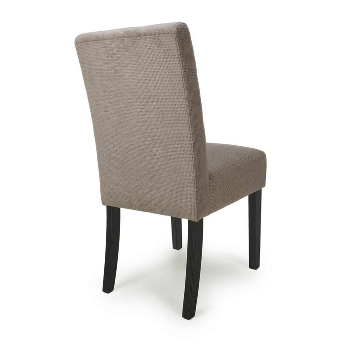 Shankar 2 X Moseley Flax Effect Light Brown Dining Chairs In Black Legs