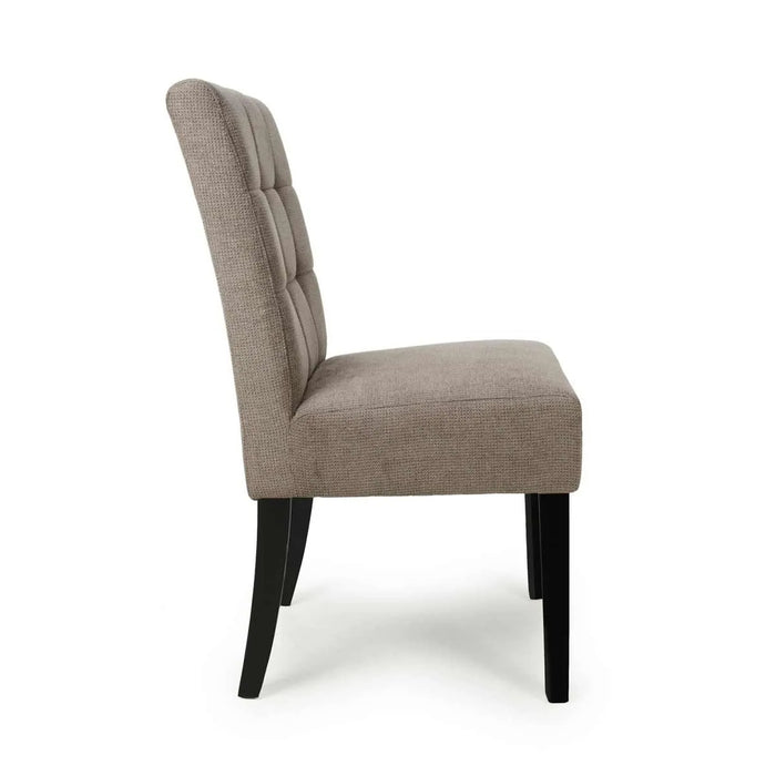 Shankar 2 X Moseley Flax Effect Light Brown Dining Chairs In Black Legs