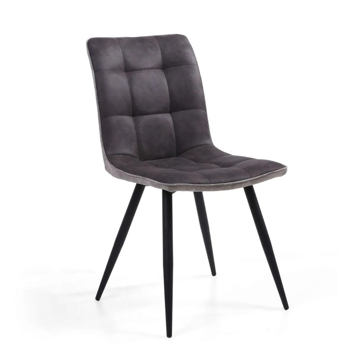 2 x Shankar Rodeo Suede Effect Dark Grey Dining Chairs