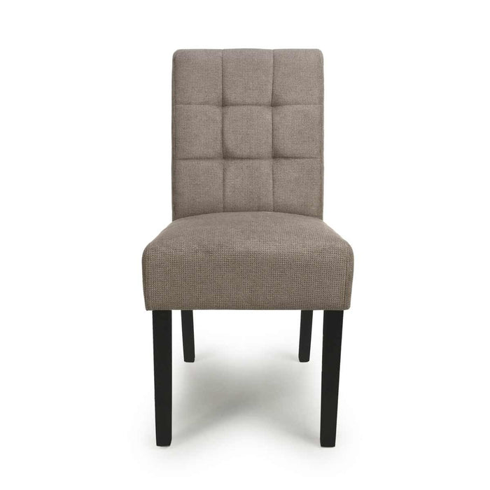 Shankar 2 X Moseley Flax Effect Light Brown Dining Chairs In Black Legs