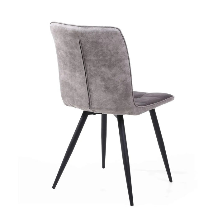 2 x Shankar Rodeo Suede Effect Dark Grey Dining Chairs