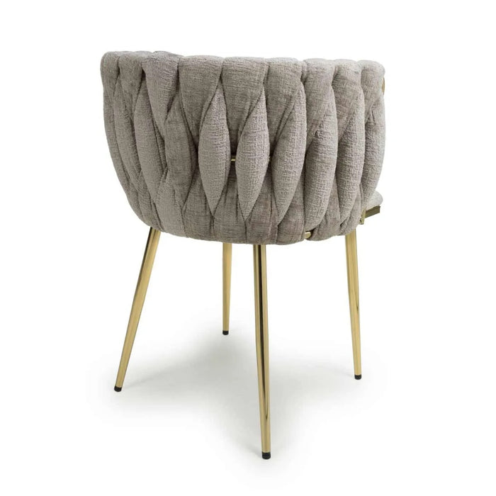 Shankar 2 X Ontario Chenille Effect Mink Dining Chairs