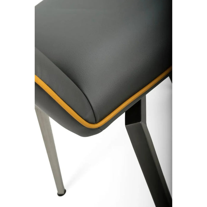 2 x Shankar Mako Swivel Leather Effect Graphite Grey Dining Chairs