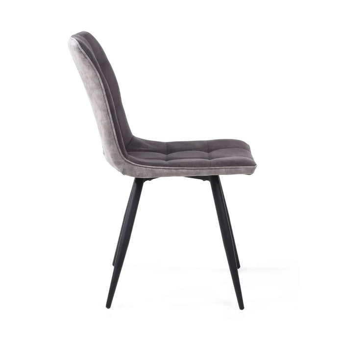 2 x Shankar Rodeo Suede Effect Dark Grey Dining Chairs
