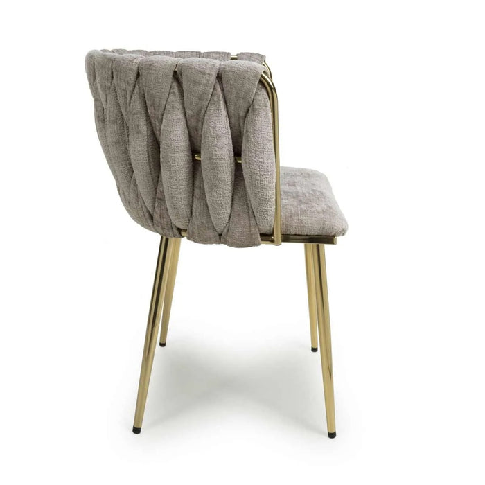 Shankar 2 X Ontario Chenille Effect Mink Dining Chairs