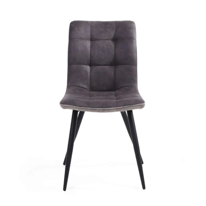 2 x Shankar Rodeo Suede Effect Dark Grey Dining Chairs