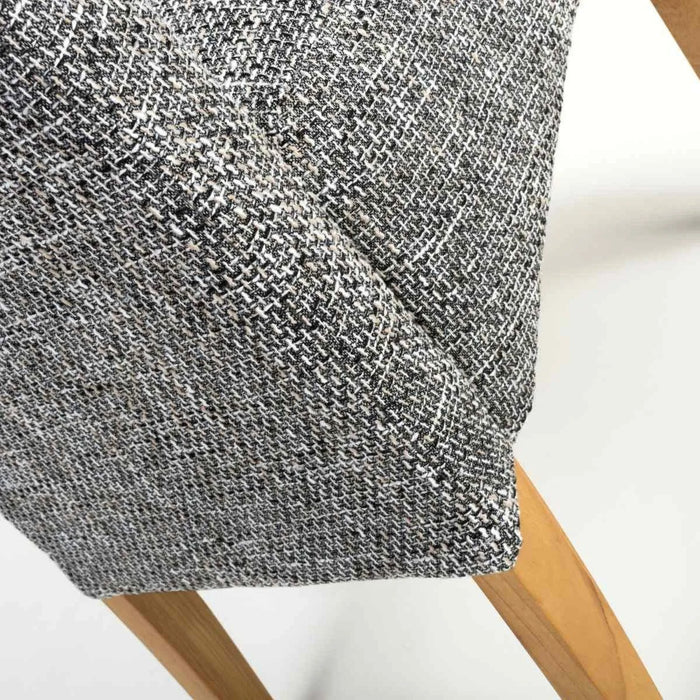 2 x Shankar Karta Scroll Back Tweed Grey Dining Chairs
