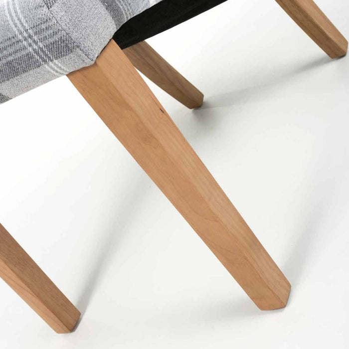 Shankar 2 x Karta Scroll Back Check Grey Dining Chairs