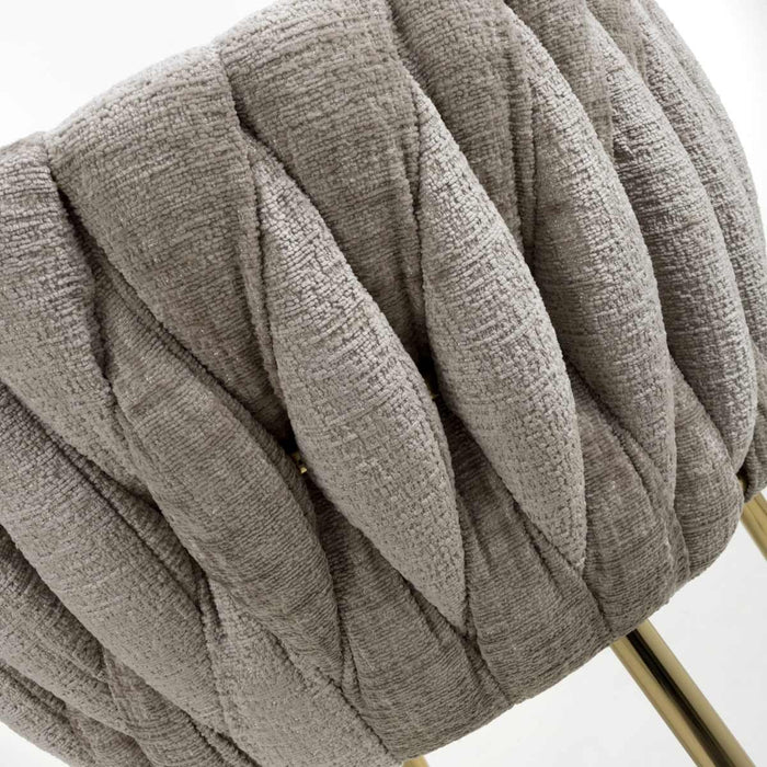 Shankar 2 X Ontario Chenille Effect Mink Dining Chairs