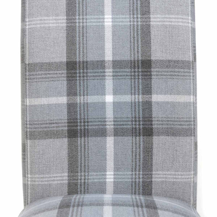 Shankar 2 x Karta Scroll Back Check Grey Dining Chairs