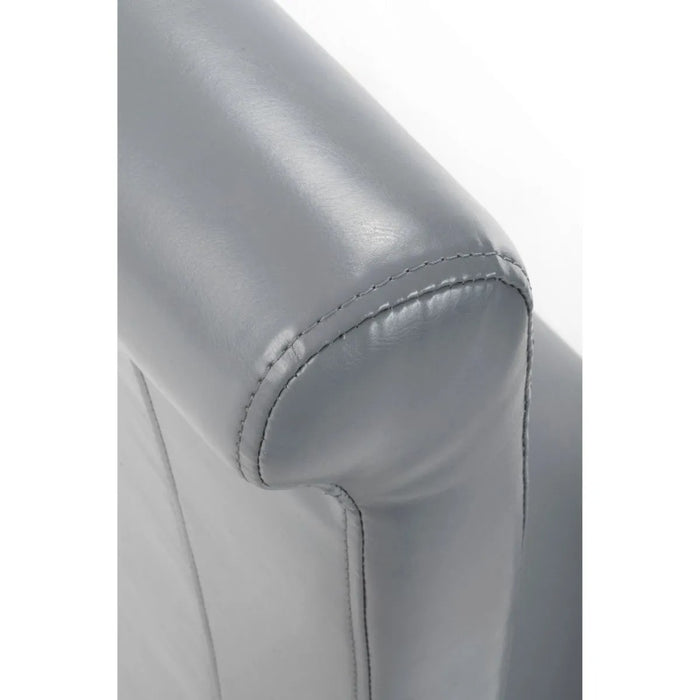 2 x Shankar Krista Roll Back Bonded Leather Grey Dining Chairs