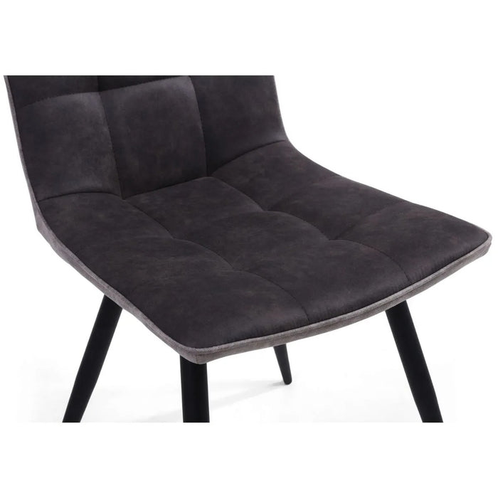 2 x Shankar Rodeo Suede Effect Dark Grey Dining Chairs