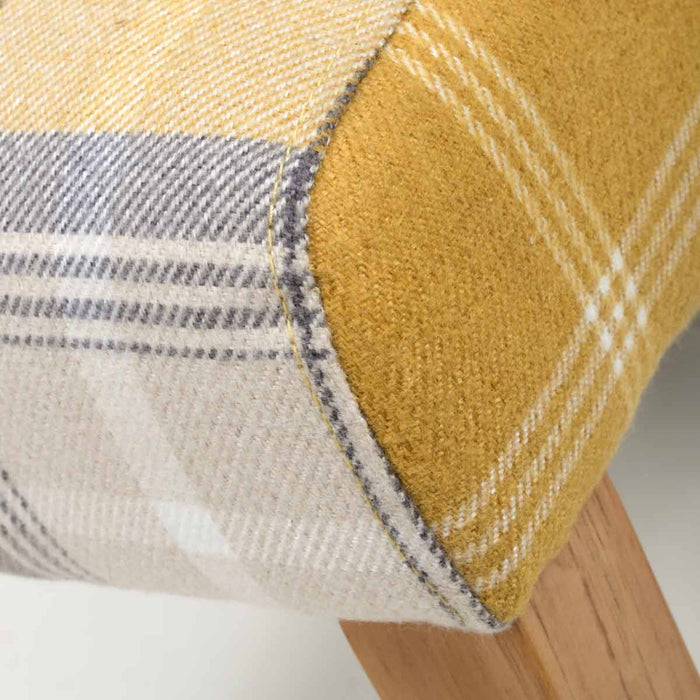 Shankar 2 x Karta Scroll Back Check Yellow Dining Chairs