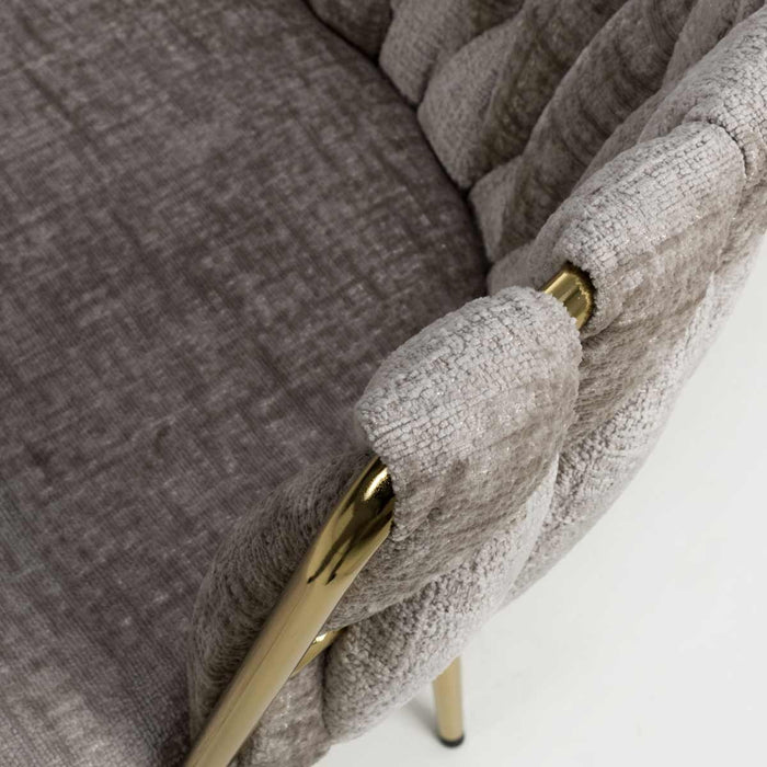 Shankar 2 X Ontario Chenille Effect Mink Dining Chairs