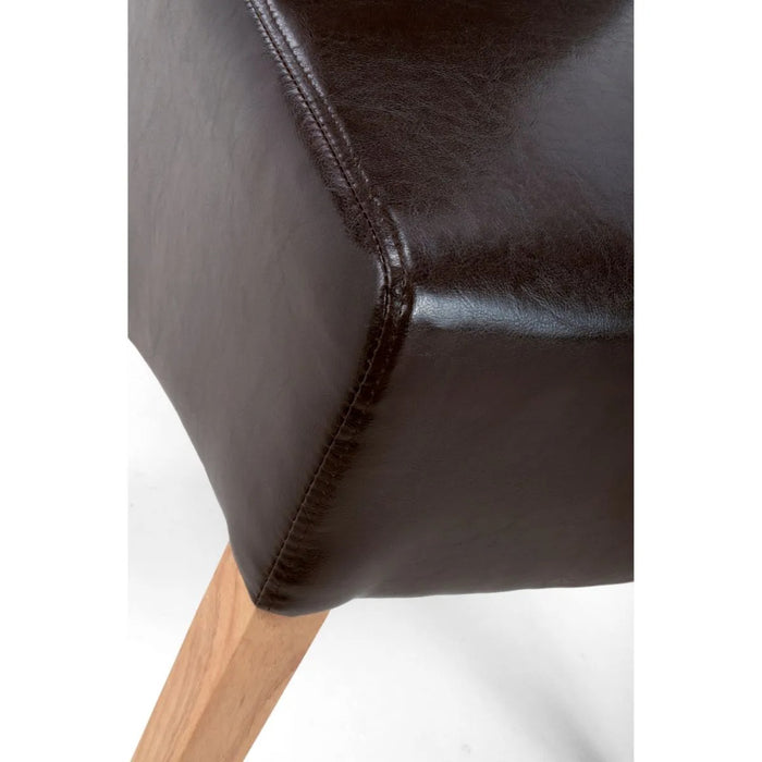 2 x Shankar Krista Roll Back Bonded Leather Ivory Dining Chairs