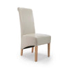 2 x Shankar Krista Roll Back Bonded Leather Ivory Dining Chairs