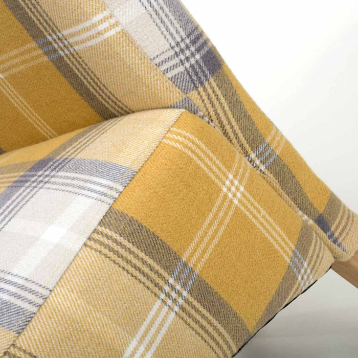 Shankar 2 x Karta Scroll Back Check Yellow Dining Chairs