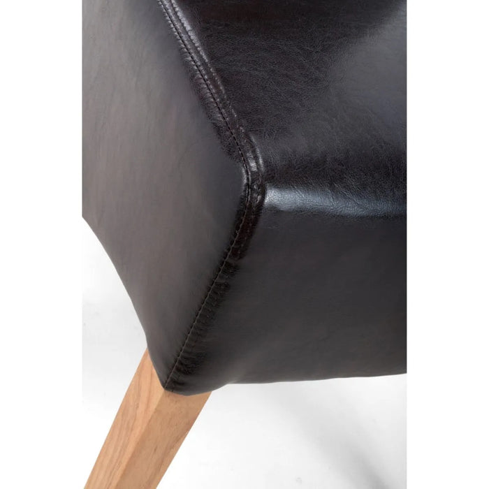 2 x Shankar Krista Roll Back Bonded Leather Ivory Dining Chairs