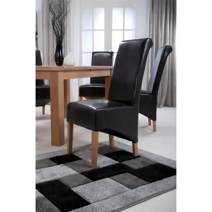 2 x Shankar Krista Roll Back Bonded Leather Ivory Dining Chairs
